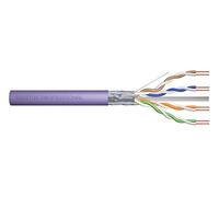 DIGITUS 100 m Cat 6 Network Cable - F-UTP Simplex - BauPVO Cca - LSZH halogen-free - 250 MHz copper AWG 23/1 - PoE+ compatible - Ethernet cable - Purple