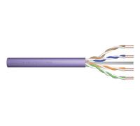 DIGITUS 100 m Cat 6 network cable - U-UTP Simplex - BauPVO Dca - LSZH halogen-free - 250 MHz copper AWG 23/1 - PoE+ compatible - Ethernet cable - purple