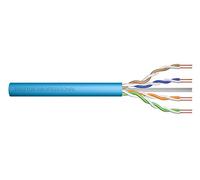 DIGITUS 100 m Cat 6A Network Cable - U-UTP Simplex - BauPVO Dca - LSZH halogen-free - 500 MHz copper AWG 23/1 - PoE+ compatible - Ethernet cable - Blue