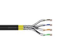 DIGITUS 100m Cat 7A outdoor network cable - S-FTP (PiMF) simplex - BauPVO Dca - LSZH halogen-free - 1500 MHz copper AWG 22/1 - PoE++ - underground cable - black