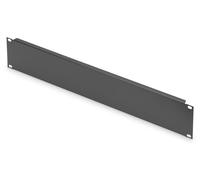 DIGITUS 19" blind cover plate - 2U - blanking plate for network and server cabinets - rack cover - with mounting material - sheet steel - powder-coated - black