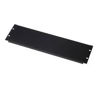 DIGITUS 19" blind cover plate - 3U - blanking plate for network and server cabinets - rack cover - with mounting material - sheet steel - powder-coated - black