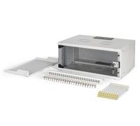 DIGITUS 19 Inch Network Kit - 4U Network Cabinet - 1U Shelf - 24 Port Patch Panel - 24 Keystone Modules - 30 Cat 6A Patch Cables - Unmounted - Soho Pro - Grey