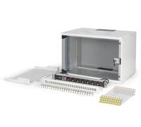 DIGITUS 19" Network Kit - 7U Network Cabinet - 1U Shelf - 24-Port Patch Panel - 24 Keystone Modules - 30 Patch Cables - Power Strip - Unmounted - SOHO PRO Series - Grey