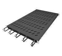 DIGITUS 1HE Fixed Shelf for 1000 mm Deep Cabinets with Cable Management Black