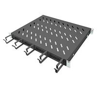 DIGITUS 1HE Fixed Shelf for 600 mm Deep Cabinets with Cable Management Black