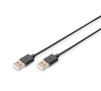 DIGITUS 1m Length USB 2.0 Connection Cable A Male - A Male - Black USB A (Male)