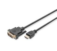 Digitus 2 m, HDMI/DVI-D 2 m HDMI DVI-D Black - Adapters Video Cable (HDMI/DVI-D,