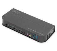 DIGITUS 2-Port KVM-Switch - 2x DP-1x DP/HDMI 2.0 Out - Single-Display - UHD 4K@6