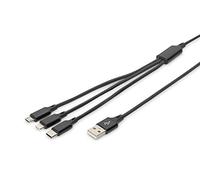 Digitus Lightning Cable - Usb/Micro-Usb Type B/Lightning/Usb-C - 1 M Brown