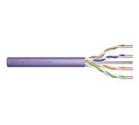 DIGITUS 305 m Cat 6 Network Cable - U-UTP Simplex - BauPVO Dca - LSZH Halogen Free - 250 MHz Copper AWG 23/1 - PoE+ Compatible - LAN Cable Installation Cable Ethernet Cable - Purple