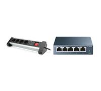Digitus 4-way Office Power Strip with 2x USB On/Off Switch, Alu-housing, USB out