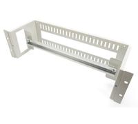 DIGITUS DIN rail carrier 19 inch - 3U - rear side with cable entry - DIN rail - 390 mm width - Grey