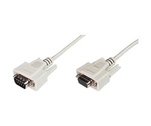 DIGITUS 5 m d-SUB9 connector - D-Sub9 connector data transfer extension cable, beige