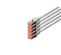 DIGITUS - 5 pieces - CAT 6 S-FTP patch cable, 7m, network LAN DSL Ethernet cable