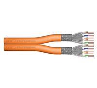 DIGITUS 500 m Cat 7 Network Cable - S-FTP (PiMF) Duplex - BauPVO Dca - LSZH Halogen Free - 1200 MHz Copper AWG 23/1 - PoE+ Compatible - LAN Cable Installation Cable Ethernet Cable - Orange
