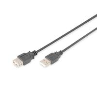 DIGITUS 5m Length USB 2.0 A Male A Female Extension Cable Black