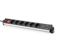 Digitus 6-way office power strip with 3x USB ports