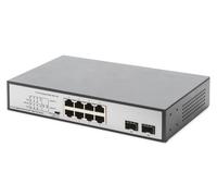 Digitus 8-Port Gigabit PoE Networkswitch, Desktop, unmanaged, 2 Uplink