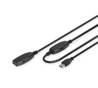 DIGITUS Active USB 3.0 extension cable Repeater cable USB A male to USB A f...