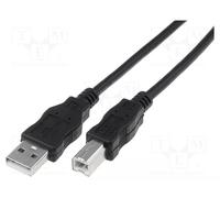 Digitus 5m Length USB 2.0 Connection Cable A Male - B Male - Black USB A - USB B