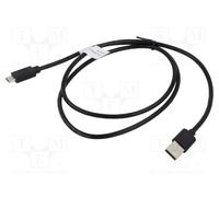 DIGITUS USB 2.0 cable - 3 m - USB-A to Type-C - 480 Mbps - connection cable for computers, notebooks, hubs, smartphones, tablets - black