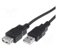 DIGITUS 5m Length USB 2.0 A Male - A Female Extension Cable - Black