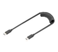Digitus Ak-300431-006-S USB-C Adapter Black Spiral Cable 1M