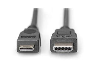 DIGITUS AK-330106-030-S 3.0m Type C (Mini) Male - Type A Male Gold Plated HDMI High Speed Connection Cable - Black