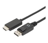 Digitus DisplayPort adapter cable - DP to HDMI (2.0) Type A - UHD 4K/60Hz - 2m - Locking, HDCP, 3D - For monitor, PC