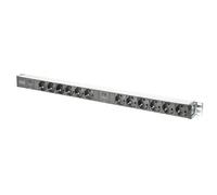 Digitus aluminum outlet strip with overload protection, 12 safety outl