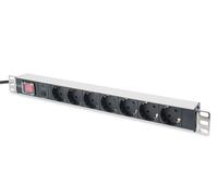 Digitus aluminum outlet strip with overload protection. 7 safety outle