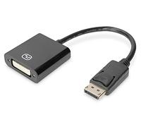 Digitus ASSMANN Active DisplayPort DP to DVI Adapter Converter | Displayport 1.1a - 0.15m - HDCP 1.3 - RBR, HBR, HBR2 - Black