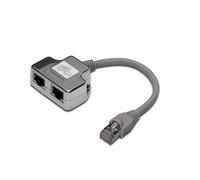 DIGITUS T-Adapter RJ45 CAT5e 19cm 1xRJ45 plug to 2xRJ45 socket