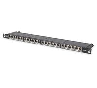 DIGITUS Assmann patch panel, shielded black Black 24-Port CAT 6 Shielded - 0,5HE