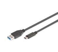 DIGITUS USB 3.2 Gen1 connection cable - 1.0 m - USB A (male) to USB C (male) - 5 Gbit/s - connection cable - black
