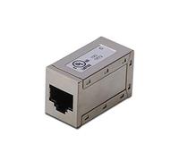 DIGITUS AT-AG 8/8 C6S - RJ45 Coupler Cat 6-1 piece - LAN Cable Extension - Cat6 Network Cable Connector - PoE+ Compatible - Modular Coupler - For Switch, DSL, Modem, Router, PC - Silver