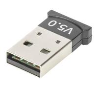 DIGITUS Bluetooth 5.0 USB Adapter - For PC & Notebook - Over 3 Connections Simultaneously - Range up to 20 m - Backwards Compatible - Plug and Play, DN-30211, Black