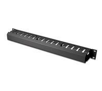 DIGITUS Cable Management Cage - 1U - Patch Panel - 19 "Cable Entry - Detachable Bezel - Black