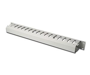 DIGITUS Cable Management Cage - 1U - Patch Panel - 19 "Cable Entry - Detachable Bezel - Gray