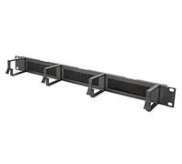 DIGITUS Cable Patch Panel with Feedthrough - 1U - 4 Guides - 19 "- Network Cabinet - Patch Cable - Black