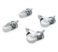 DIGITUS castors - for Standard 19" Network Wall-Mounted cabinets from DIGITUS - 4 Pieces, 2X Lockable - Rotating - 250 kg Load Capacity per Castor - Material Plastic