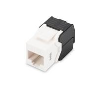 DIGITUS Keystone module Cat-5e unshielded - RJ45 jack - 100 MHz 1GBase-T - AWG 26-22 - Tool-free mounting - White