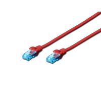 Digitus LAN Cable Cat 5e - 2m - CCA Network Cable with RJ45 - U/UTP Unshielded - Compatible with Cat6 & Cat5 - Red