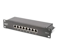 DIGITUS Cat 6 patch panel - 8 ports - RJ45 jacks - 10-inch rack mount 1 rack uni