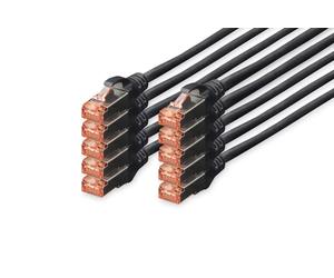 DIGITUS CAT 6 S-FTP patch cord, Cu, LSZH AWG 27/7, length 0.5 m, 10 pieces, colo