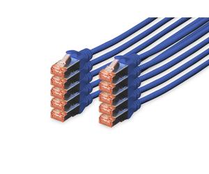 DIGITUS CAT 6 S-FTP patch cord, Cu, LSZH AWG 27/7, length 0.5 m, 10 pieces, colo