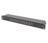 Digitus CAT 6 Shielded 16-port RJ45 Patch Panel, 1U Rack Mount, Black, Class E,