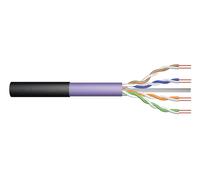 DIGITUS 500 m Cat 6 Outdoor Network Cable - U-UTP Simplex - BauPVO Eca - LSZH Halogen Free - 250 MHz Copper AWG 23/1 - PoE+ Compatible - Earth Cable LAN Cable Installation Cable - Black