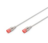 DIGITUS CAT 6 U-UTP Slim Patch Cable, Cu, LSZH AWG 28/7, Length 0.5 m, Color Gre